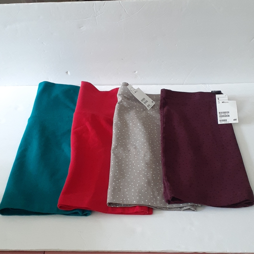 Four H&M & FOREVER 21 spandex skirts NWT